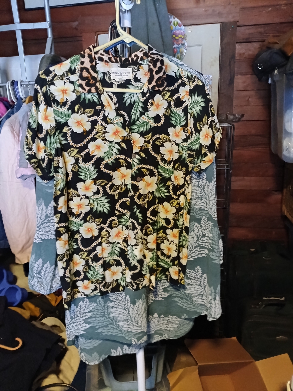 Denim & Supply Ralph Lauren Black Floral Button-Down Shirt